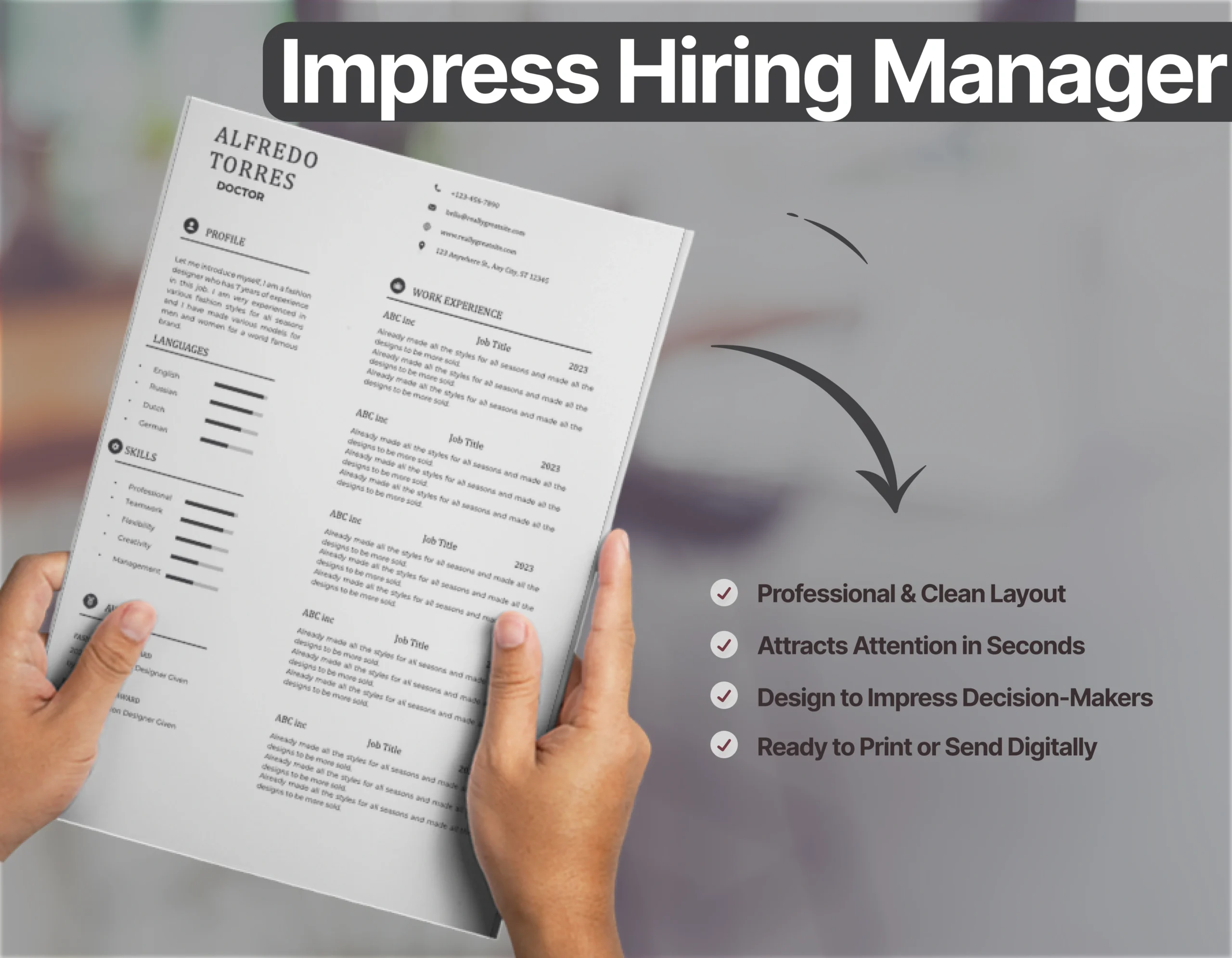 Minimalist Doctors Resume Template - Image 2