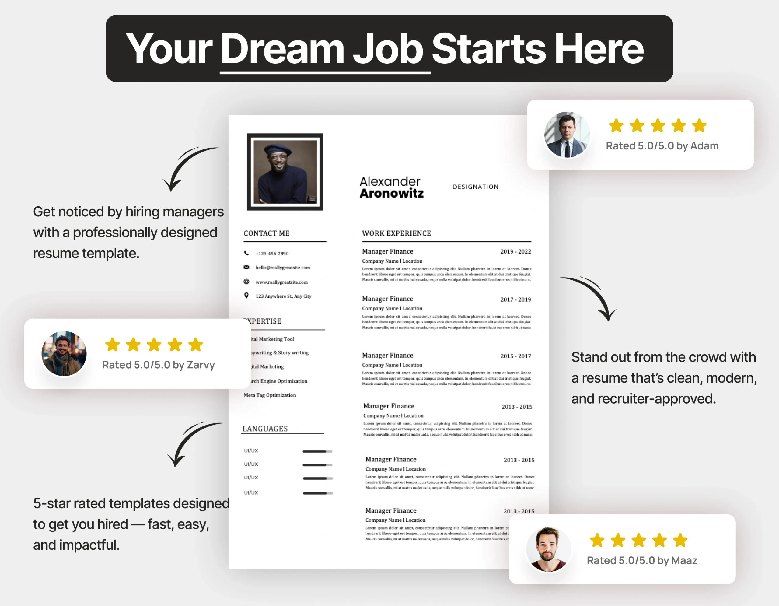 Modern Finance Manager Resume Template - Image 2
