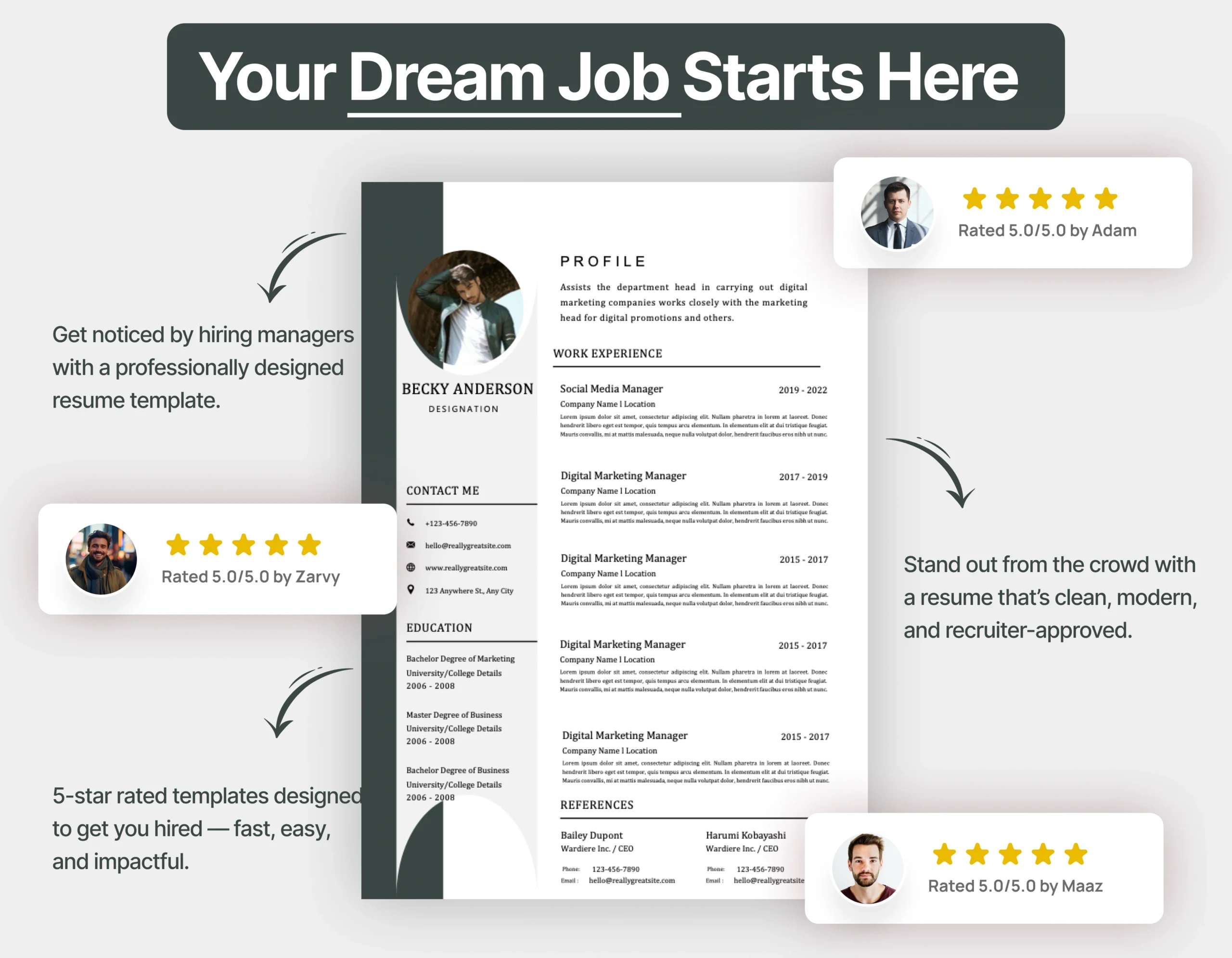 Modern Project Manager Resume Template - Image 2