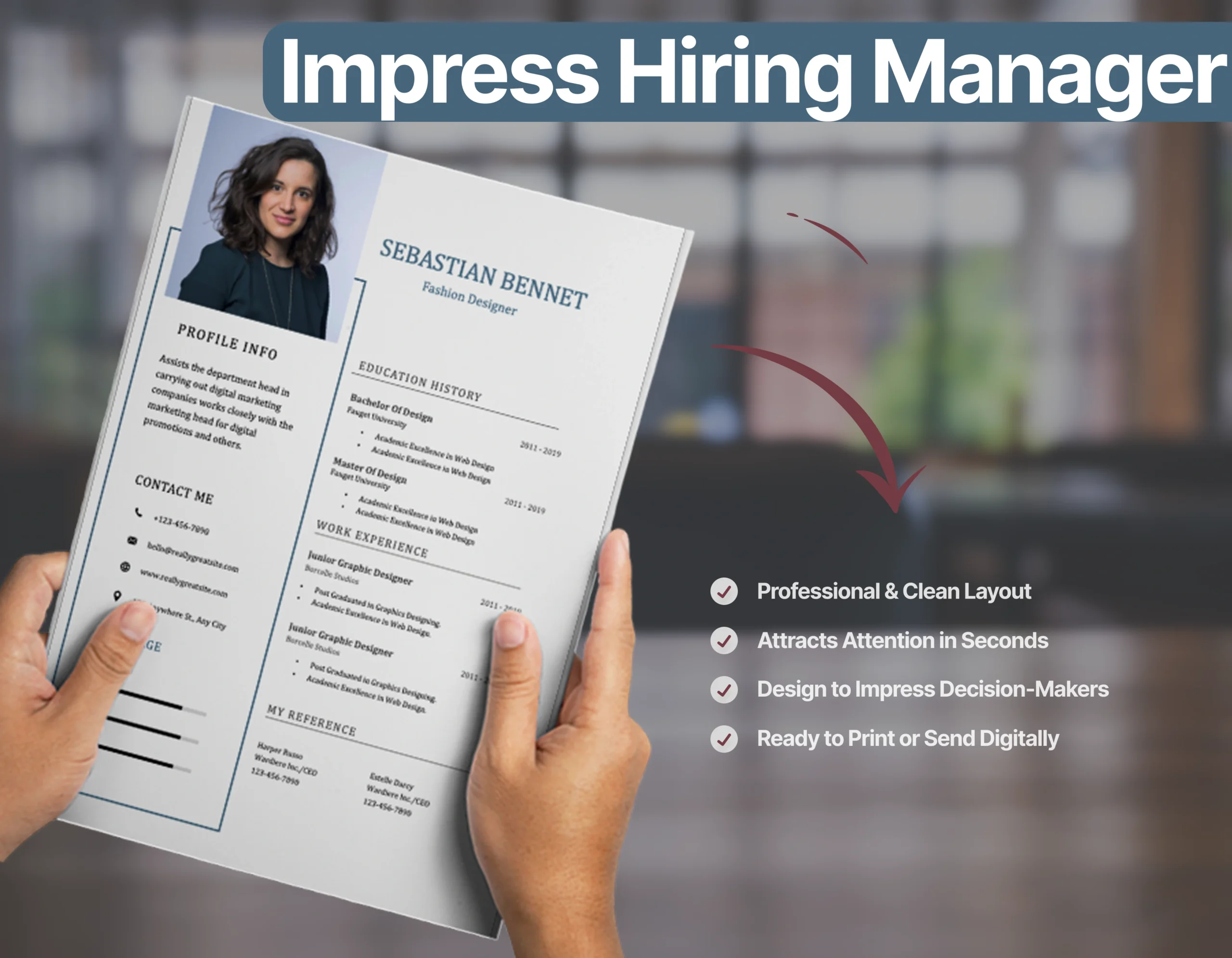 Corporate Fashion Designer Resume Template - Image 3